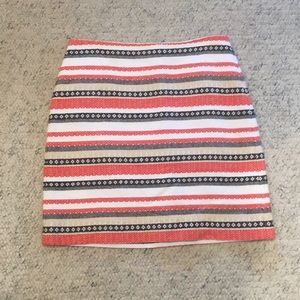 Embroidered stripe skirt